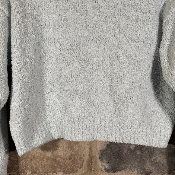 Forever 21 Sweater Woman's Medium Light Blue Fuzzy Warm Winter Pastel Coastal - Picture 7 of 12